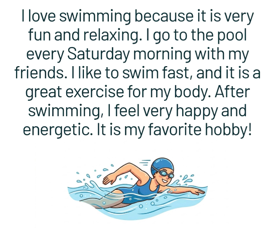Representación visual de una persona disfrutando de la natación en una piscina