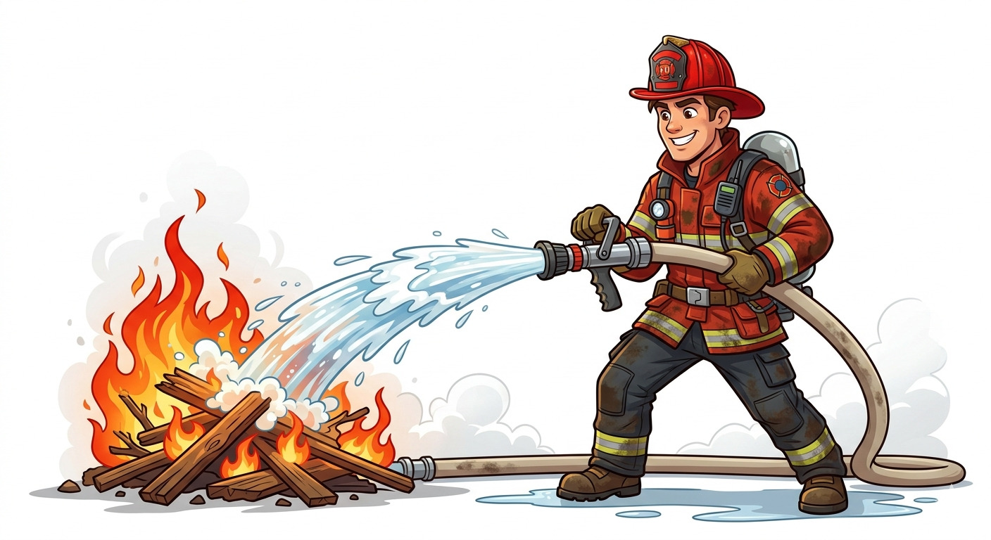 The brave firefighter
